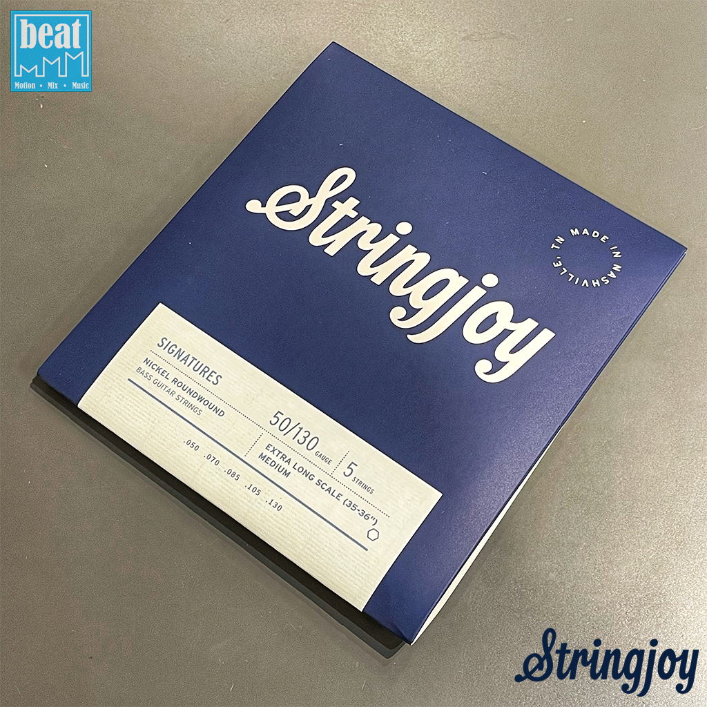 Stringjoy - Signatures | Medium Gauge (50-130) 5 String Extra Long Scale Nickel Wound Bass Guitar Strings