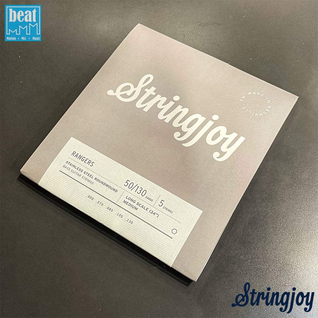 Stringjoy - Rangers | Medium Gauge (50-130) 5 String Long Scale Stainless Steel Bass Guitar Strings