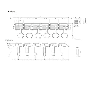 Allparts - Gotoh 6-in-line Vintage Keys Black - set of 6 [TK-0880-003]