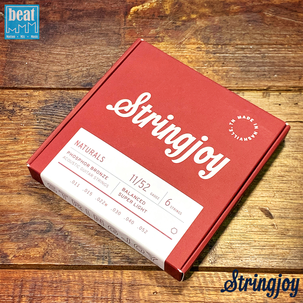 Stringjoy Natural Bronze Phosphor Acoustic Guitar Strings Super